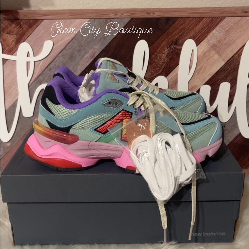 New Balance Multicolor Pastel Mint Green Pink Purple Sneakers